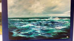 Prize winning Seascape at Bickerton Art Exhibition 2017